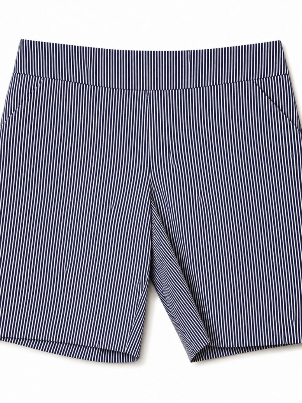 Tribal 20W Blue White Striped Bermuda Shorts Pull On Plus Size Summer